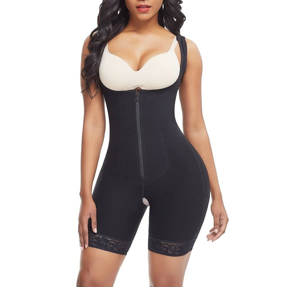 Underbust Front Zipper Post Surgery Tummy Control Fajas Colombianas Shapewear